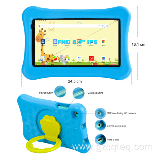 8 inch kids tablet with Android 11 Blue